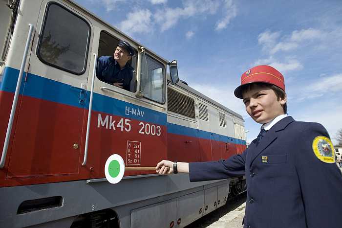 The Children's Railway in Budapest, Hungary.