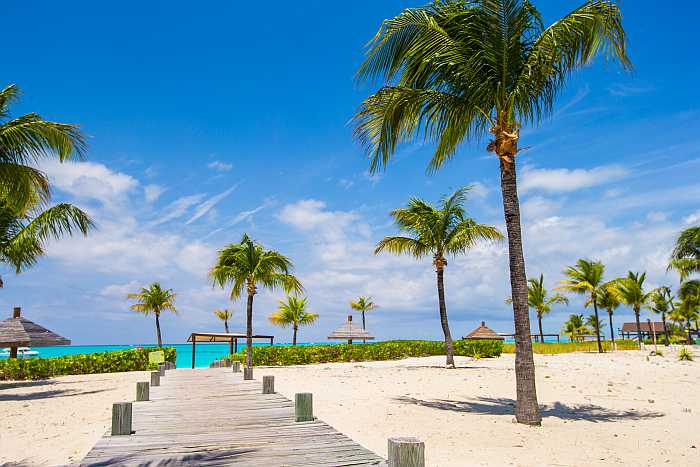 Stunning white beach in Turks & Caicos in the Caribbean.