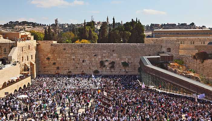 The Kotel in Jerusalem, Israel on Chol Hamoed. 