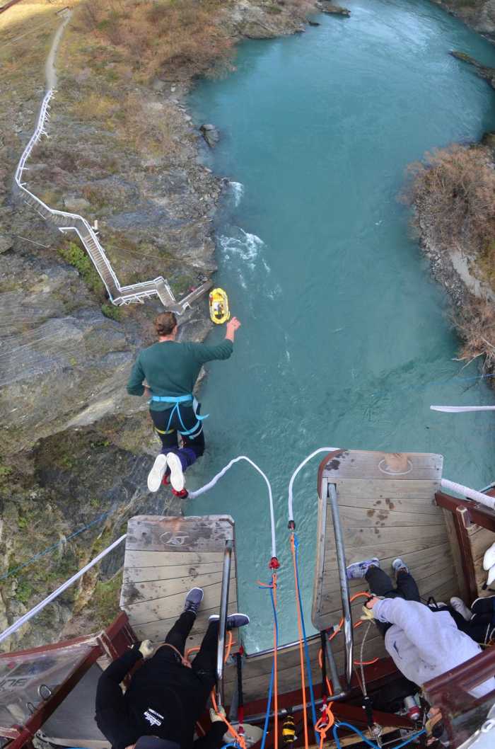 Bungee jumping in Queenstown, New Zealand.