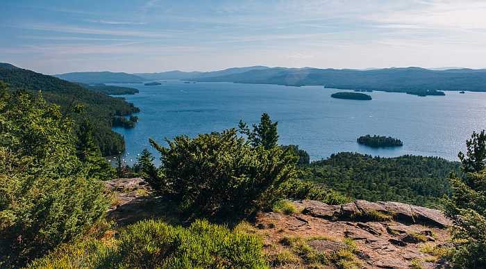 Lake George, New York in the Adirondack Mountains.