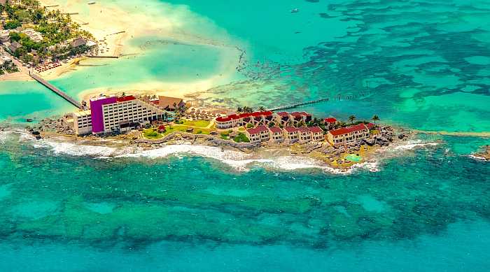 The island, Isla Mujeres in Mexico.