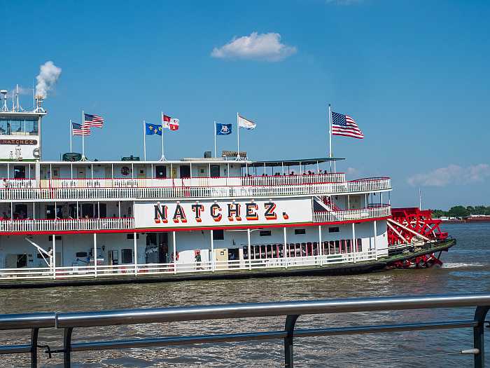 Natchez steamboat on the Mississippi River in New Orleans.