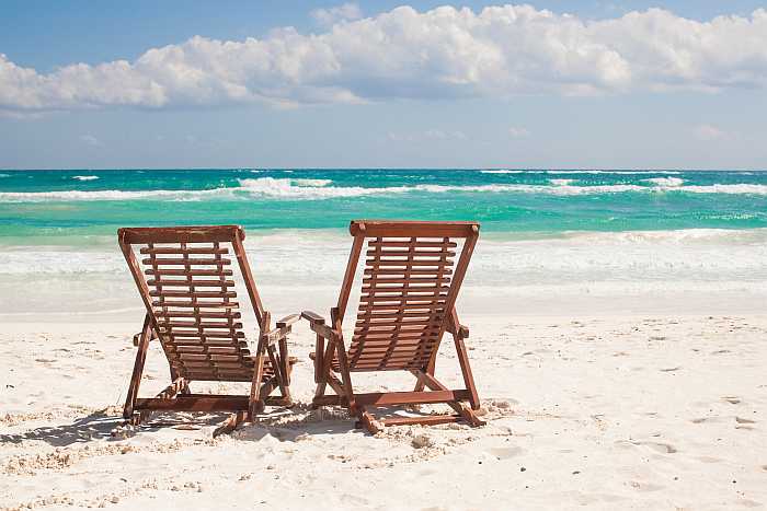 Summer vacation on the beach in Mexico.